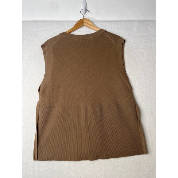 By Malene Birger Knit Side Slit Tan Sweater Vest sz XS Boho Euro Lagenlook - Picture 8 of 13